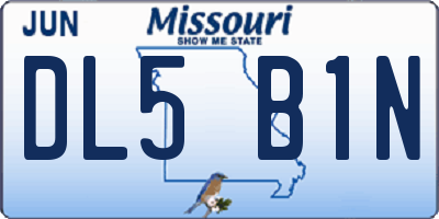 MO license plate DL5B1N