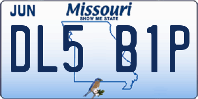 MO license plate DL5B1P