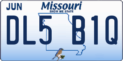 MO license plate DL5B1Q
