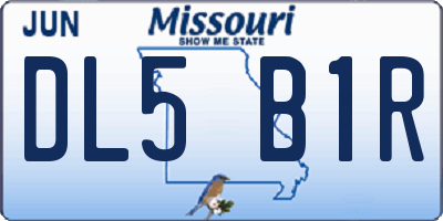 MO license plate DL5B1R