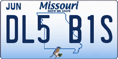 MO license plate DL5B1S