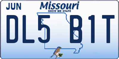 MO license plate DL5B1T