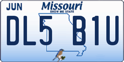 MO license plate DL5B1U