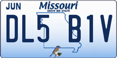 MO license plate DL5B1V