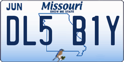 MO license plate DL5B1Y