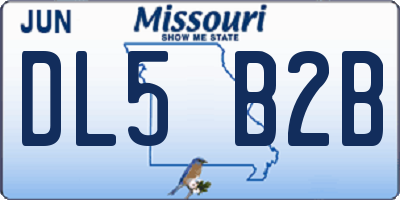 MO license plate DL5B2B