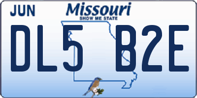 MO license plate DL5B2E
