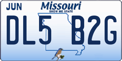 MO license plate DL5B2G