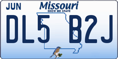 MO license plate DL5B2J