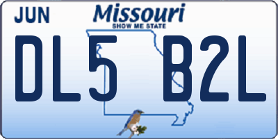 MO license plate DL5B2L