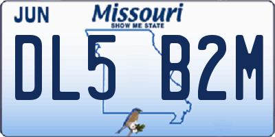 MO license plate DL5B2M