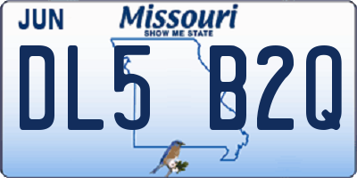 MO license plate DL5B2Q