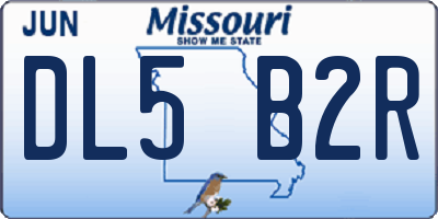 MO license plate DL5B2R