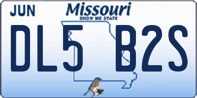 MO license plate DL5B2S