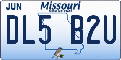 MO license plate DL5B2U