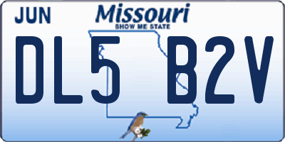 MO license plate DL5B2V
