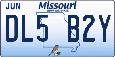 MO license plate DL5B2Y