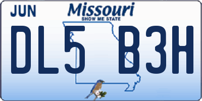 MO license plate DL5B3H