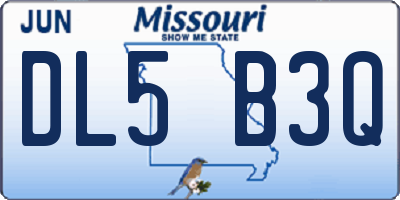 MO license plate DL5B3Q