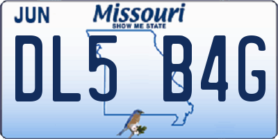 MO license plate DL5B4G
