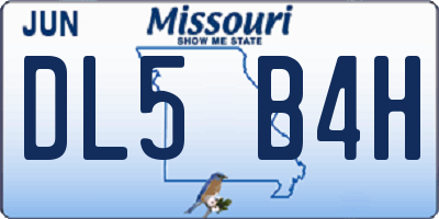 MO license plate DL5B4H