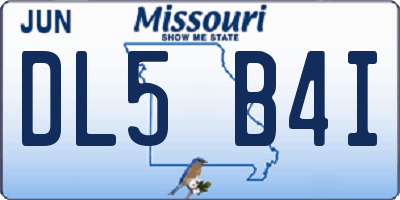 MO license plate DL5B4I