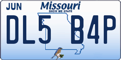 MO license plate DL5B4P