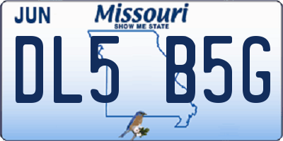 MO license plate DL5B5G
