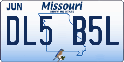 MO license plate DL5B5L