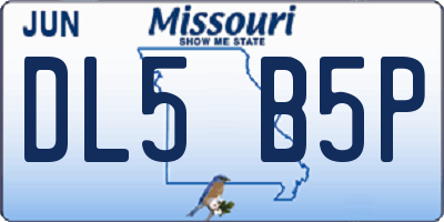 MO license plate DL5B5P