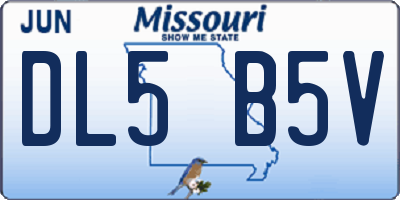 MO license plate DL5B5V