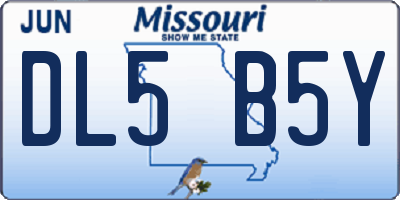 MO license plate DL5B5Y