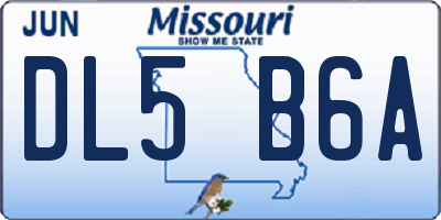 MO license plate DL5B6A