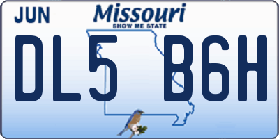 MO license plate DL5B6H