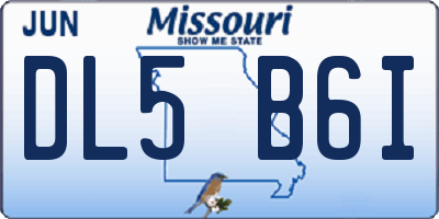 MO license plate DL5B6I