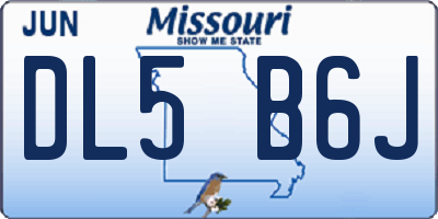 MO license plate DL5B6J