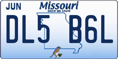 MO license plate DL5B6L