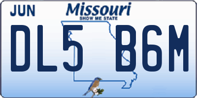 MO license plate DL5B6M