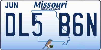 MO license plate DL5B6N