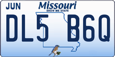 MO license plate DL5B6Q