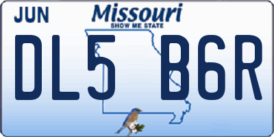MO license plate DL5B6R