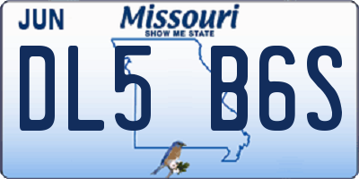 MO license plate DL5B6S