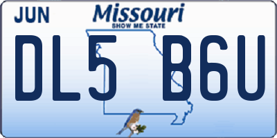 MO license plate DL5B6U
