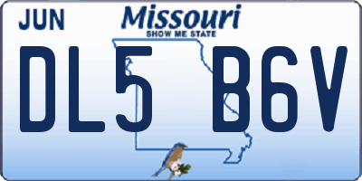 MO license plate DL5B6V