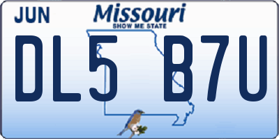 MO license plate DL5B7U