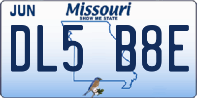 MO license plate DL5B8E