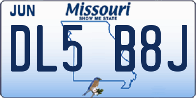 MO license plate DL5B8J
