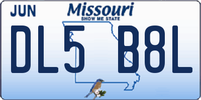 MO license plate DL5B8L