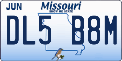 MO license plate DL5B8M
