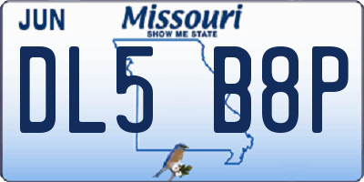 MO license plate DL5B8P